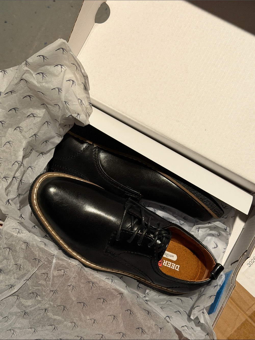 Deer Stags Kids Black Lace-Up Dress Shoes